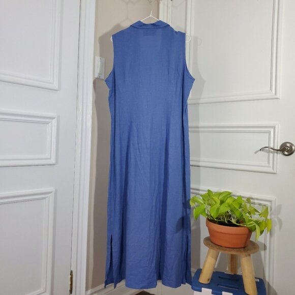 Vintage CALIFORNIA GIRL Maxi Button Down Linen Dress - Picture 5 of 15